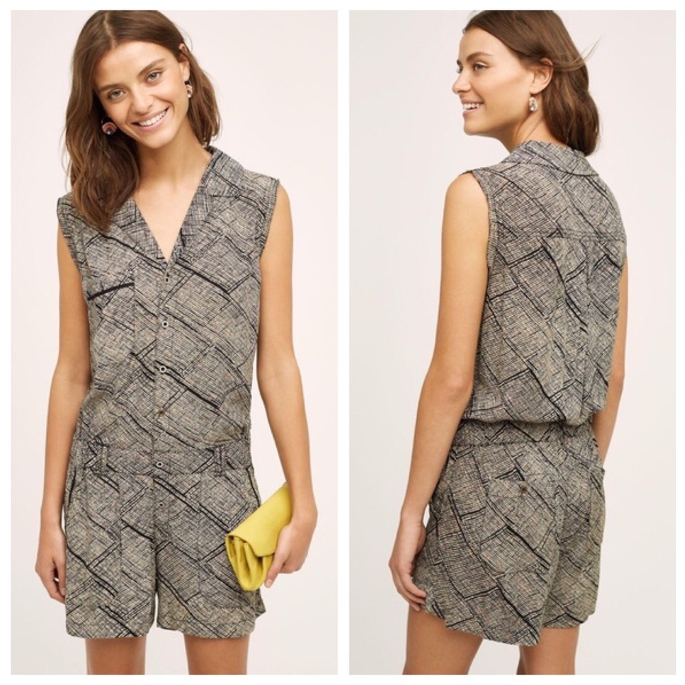 Anthropologie Hei Hei Nova Check Sleeveless Romper